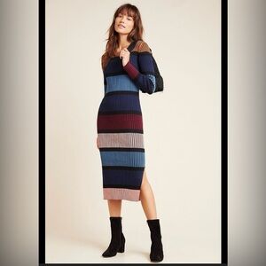 Dolan Colorblock Long Sleeve Dress - Blue, Pink, Black